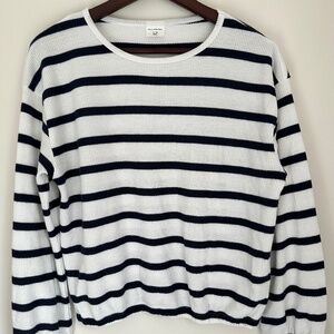 Abercrombie Kids Girls Blue & White Waffle Long Sleeve Shirt